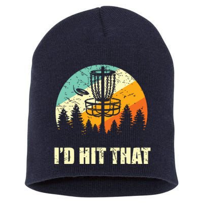 I'd Hit That Funny Disc Golf Vintage Frisbee Disc Sport Short Acrylic Beanie