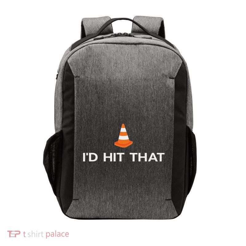 ID Hit That Traffic Cone Pun Vector Backpack