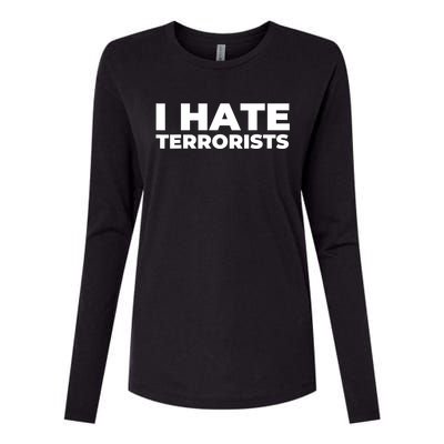 I Hate Terrorists Womens Cotton Relaxed Long Sleeve T-Shirt