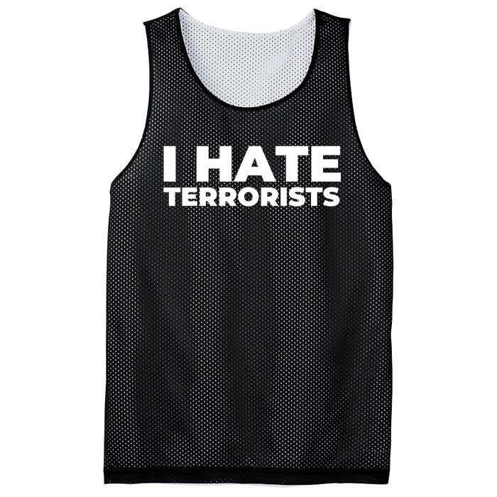 I Hate Terrorists Mesh Reversible Basketball Jersey Tank