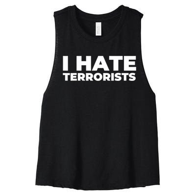 I Hate Terrorists Women's Racerback Cropped Tank