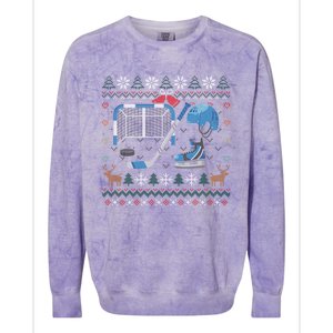 Ice Hockey Ugly Christmas Sweater Ball Sports Player Cute Gift Colorblast Crewneck Sweatshirt