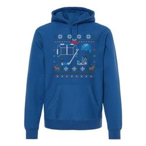 Ice Hockey Ugly Christmas Sweater Ball Sports Player Cute Gift Premium Hoodie