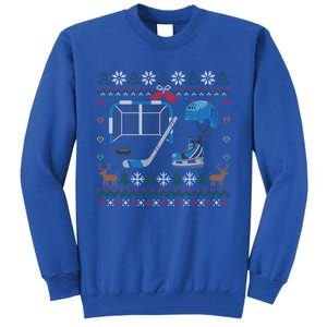 Ice Hockey Ugly Christmas Sweater Ball Sports Player Cute Gift Tall Sweatshirt