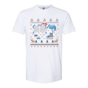 Ice Hockey Ugly Christmas Sweater Ball Sports Player Cute Gift Softstyle CVC T-Shirt