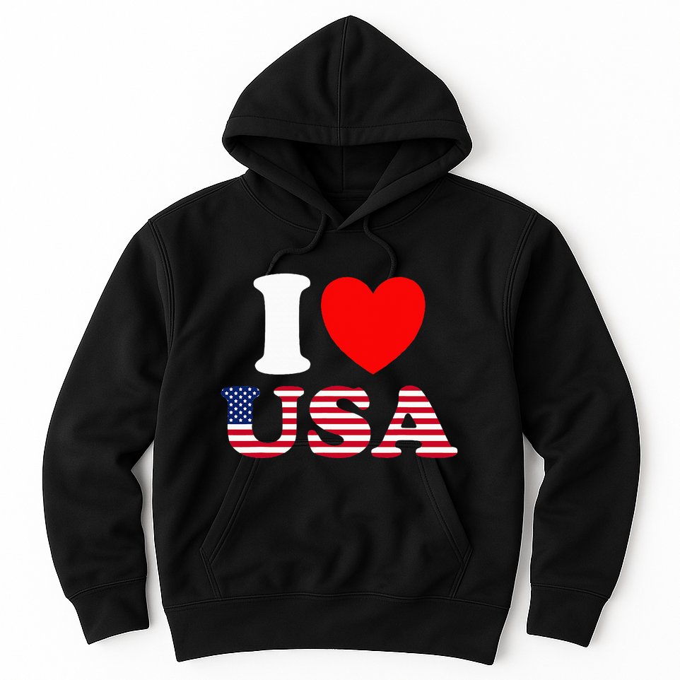 I Heart USA I Love USA Fun United States Of America Hoodie