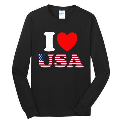 I Heart USA I Love USA Fun United States Of America Tall Long Sleeve T-Shirt