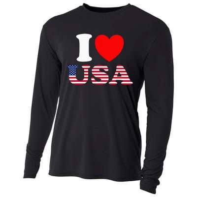 I Heart USA I Love USA Fun United States Of America Cooling Performance Long Sleeve Crew