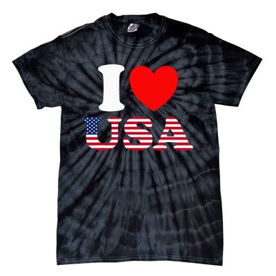 I Heart USA I Love USA Fun United States Of America Tie-Dye T-Shirt