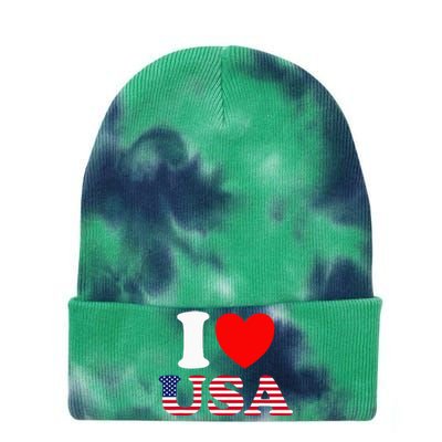 I Heart USA I Love USA Fun United States Of America Tie Dye 12in Knit Beanie