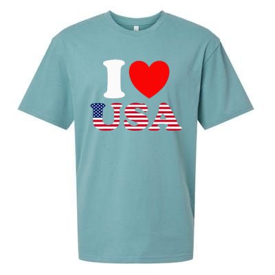 I Heart USA I Love USA Fun United States Of America Sueded Cloud Jersey T-Shirt