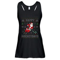 Ice Hockey Ugly Christmas Santa Claus Ladies Essential Flowy Tank