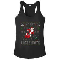 Ice Hockey Ugly Christmas Santa Claus Ladies PosiCharge Competitor Racerback Tank