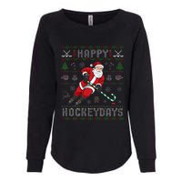 Ice Hockey Ugly Christmas Santa Claus Womens California Wash Sweatshirt