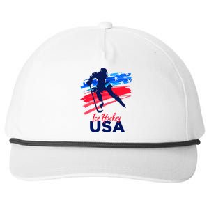 Ice Hockey USA Support The Team USA Flag Hockey Lover Snapback Five-Panel Rope Hat