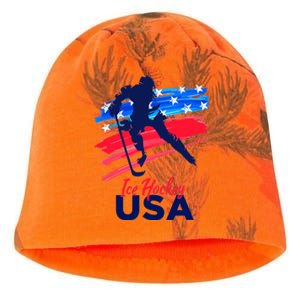 Ice Hockey USA Support The Team USA Flag Hockey Lover Kati - Camo Knit Beanie