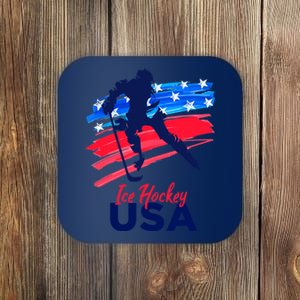 Ice Hockey USA Support The Team USA Flag Hockey Lover Coaster