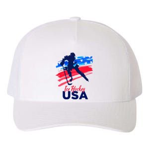 Ice Hockey USA Support The Team USA Flag Hockey Lover Yupoong Adult 5-Panel Trucker Hat