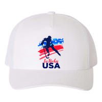 Ice Hockey USA Support The Team USA Flag Hockey Lover Yupoong Adult 5-Panel Trucker Hat