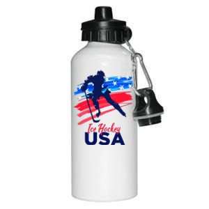 Ice Hockey USA Support The Team USA Flag Hockey Lover Aluminum Water Bottle