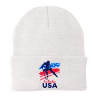 Ice Hockey USA Support The Team USA Flag Hockey Lover Knit Cap Winter Beanie