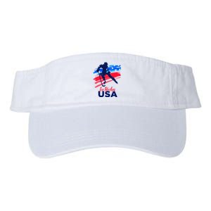 Ice Hockey USA Support The Team USA Flag Hockey Lover Valucap Bio-Washed Visor