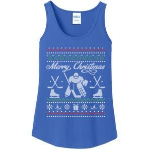 Ice Hockey Ugly Christmas Fan Player Happy Hockeydays Gift Ladies Essential Tank