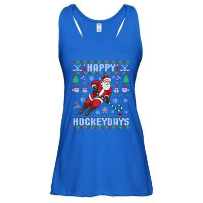 Ice Hockey Ugly Christmas Santa Claus Happy Hockeydays Gift Ladies Essential Flowy Tank