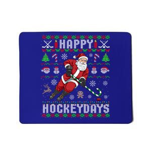 Ice Hockey Ugly Christmas Santa Claus Happy Hockeydays Gift Mousepad