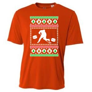 Ice Hockey Ugly Christmas Gift For Son Daughter Funny Gift Cooling Performance Crew T-Shirt