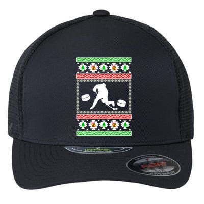 Ice Hockey Ugly Christmas Gift For Son Daughter Funny Gift Flexfit Unipanel Trucker Cap