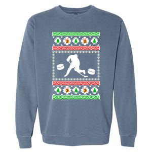 Ice Hockey Ugly Christmas Gift For Son Daughter Funny Gift Garment-Dyed Sweatshirt