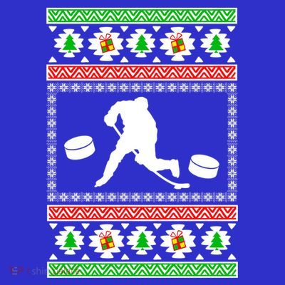 Ice Hockey Ugly Christmas Gift For Son Daughter Funny Gift T-Shirt