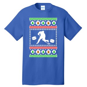 Ice Hockey Ugly Christmas Gift For Son Daughter Funny Gift Tall T-Shirt