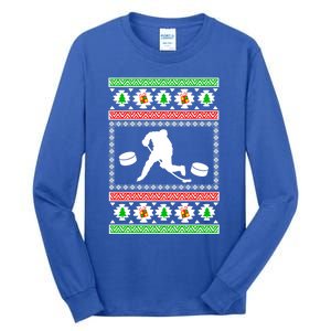 Ice Hockey Ugly Christmas Gift For Son Daughter Funny Gift Tall Long Sleeve T-Shirt