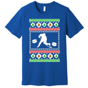 Ice Hockey Ugly Christmas Gift For Son Daughter Funny Gift Premium T-Shirt