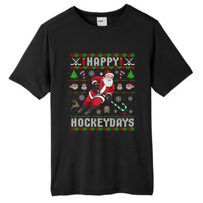 Ice Hockey Ugly Christmas Santa Claus Happy Hockeydays Gift Tall Fusion ChromaSoft Performance T-Shirt