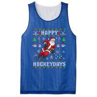 Ice Hockey Ugly Christmas Santa Claus Happy Hockeydays Gift Mesh Reversible Basketball Jersey Tank