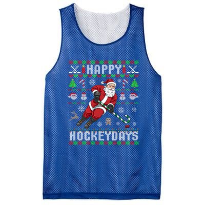 Ice Hockey Ugly Christmas Santa Claus Happy Hockeydays Gift Mesh Reversible Basketball Jersey Tank