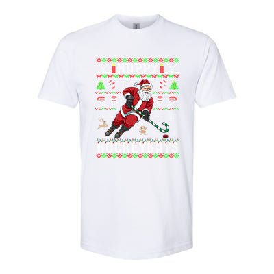 Ice Hockey Ugly Christmas Santa Claus Happy Hockeydays Gift Softstyle CVC T-Shirt