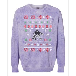 Ice Hockey Ugly Christmas Design Hockey Christmas Gift Cool Gift Colorblast Crewneck Sweatshirt