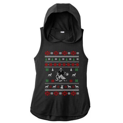 Ice Hockey Ugly Christmas Design Hockey Christmas Gift Cool Gift Ladies PosiCharge Tri-Blend Wicking Draft Hoodie Tank