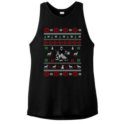 Ice Hockey Ugly Christmas Design Hockey Christmas Gift Cool Gift Ladies PosiCharge Tri-Blend Wicking Tank