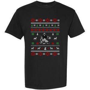 Ice Hockey Ugly Christmas Design Hockey Christmas Gift Cool Gift Garment-Dyed Heavyweight T-Shirt