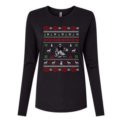 Ice Hockey Ugly Christmas Design Hockey Christmas Gift Cool Gift Womens Cotton Relaxed Long Sleeve T-Shirt