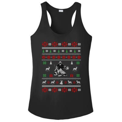 Ice Hockey Ugly Christmas Design Hockey Christmas Gift Cool Gift Ladies PosiCharge Competitor Racerback Tank