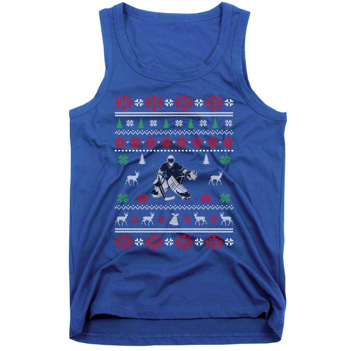 Ice Hockey Ugly Christmas Design Hockey Christmas Gift Cool Gift Tank Top