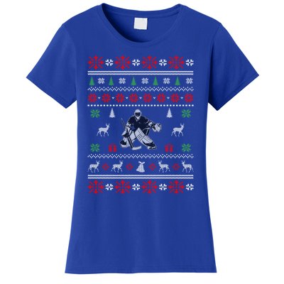 Ice Hockey Ugly Christmas Design Hockey Christmas Gift Cool Gift Women's T-Shirt