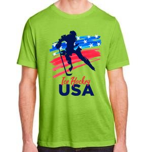 Ice Hockey Usa Support The Team Gift Usa Flag Hockey Lover Meaningful Gift Adult ChromaSoft Performance T-Shirt