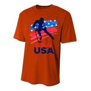 Ice Hockey Usa Support The Team Gift Usa Flag Hockey Lover Meaningful Gift Performance Sprint T-Shirt